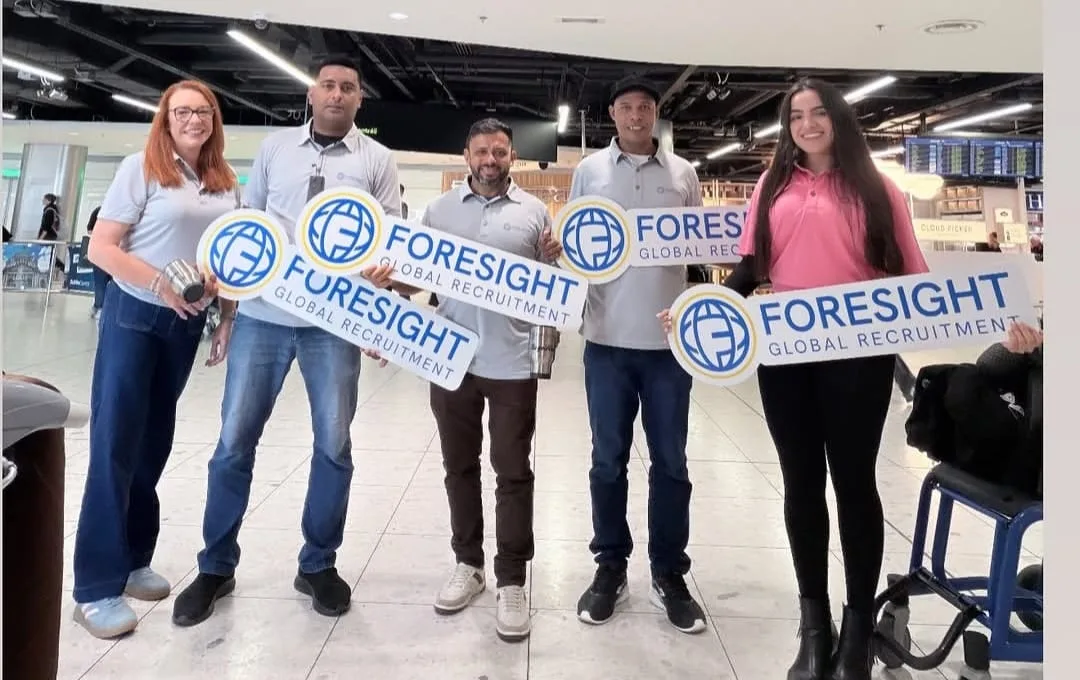 Foresight team welcoming newly arrived candidates at Dublin Airport