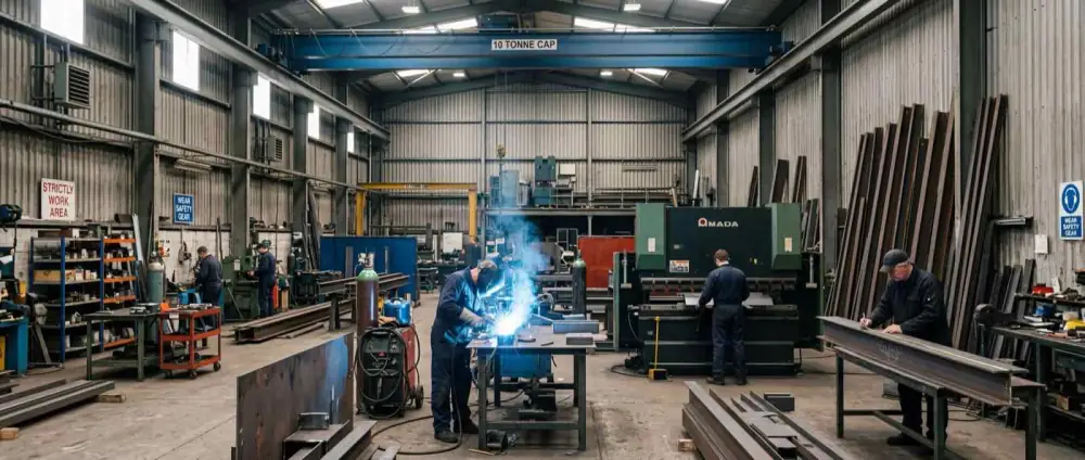 Steel fabrication workshop in Ireland